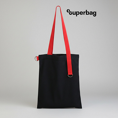 Шоппер Superbag black (чёрный с красным) (Черный с красным)