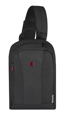 Рюкзак WENGER с одним плечевым ремнём, чёрный, полиэстер, 7x36x23 см (Черный)