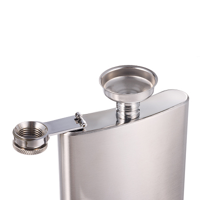 Набор S.Quire фляга 0,27 л, 2 стопки, воронка, сталь, серебристый