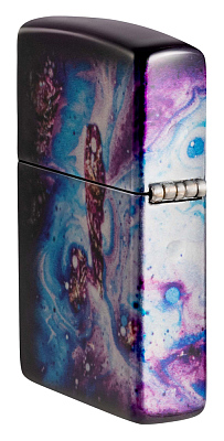 Зажигалка ZIPPO Universe Astro с покрытием 540 Tumbled Chrome, латунь/сталь, сиреневая, 38x13x57 мм