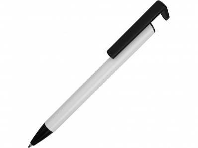 Ручка-подставка шариковая Кипер Металл (Белый/черный)