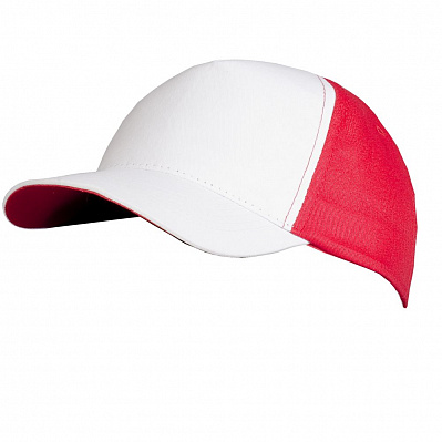 Бейсболка Unit Pro, белая с красным (Красный)