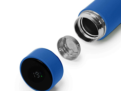 Термос FAMILY MARK LED, индикатор, soft touch