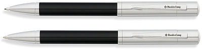 Набор FranklinCovey Greenwich: шариковая ручка и карандаш 0.9мм. Цвет - черный + хромовый. (Серебристый)
