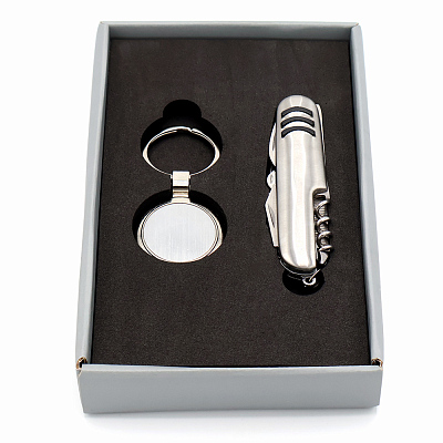 Подарочный набор БАЗИС, серебристый