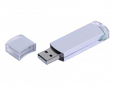 USB 2.0- флешка промо на 64 Гб прямоугольной классической формы (Серебристый)