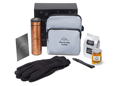 Подарочный набор Re:m. Step  с термосом, перчатками и сумкой (Медный)