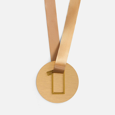 Медаль Fundo, золотистая с 3D-подвеской Symbol, цифра 1 (Золотистый) Медаль Fundo, золотистая с 3D-подвеской Symbol, цифра 1 (Золотистый)