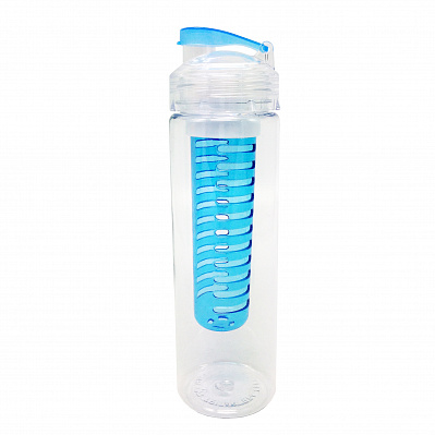 Бутылка для воды "Fruits" 700 мл с емкостью для фруктов  (Синий/прозрачный)