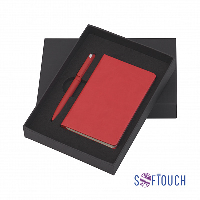 Набор подарочный "Лорен" с блокнотом А6, покрытие soft touch #  (Красный)