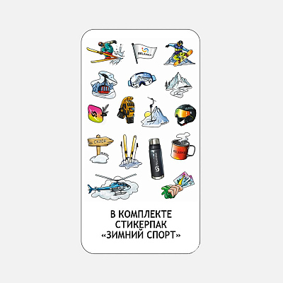 Термос Relaxika 1600 со стикерпаком, черный