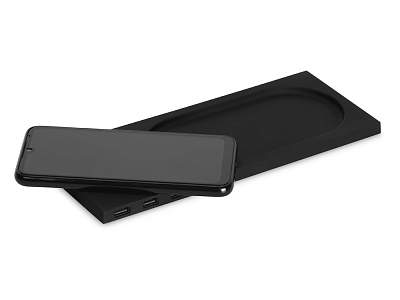 Беспроводное настольное зарядное устройство Glide с подсветкой, soft-touch