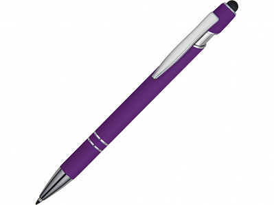 Ручка-стилус металлическая шариковая Sway soft-touch (Фиолетовый/серебристый)