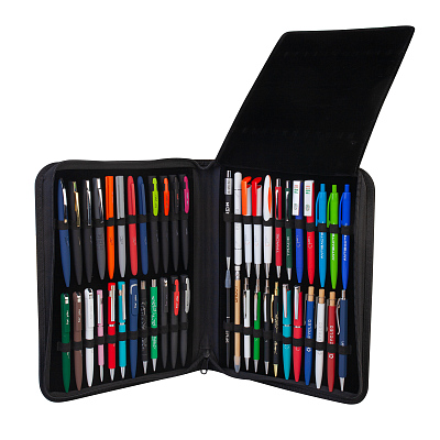 Презентационный кейс ручек и карандашей Океан, черный с желтым