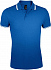 Рубашка поло мужская Pasadena Men 200 с контрастной отделкой, ярко-синяя с белым - Фото 1