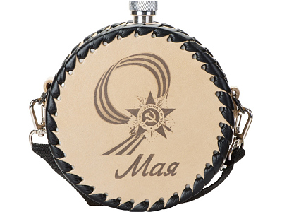 Фляга в кожаном чехле, 500 мл