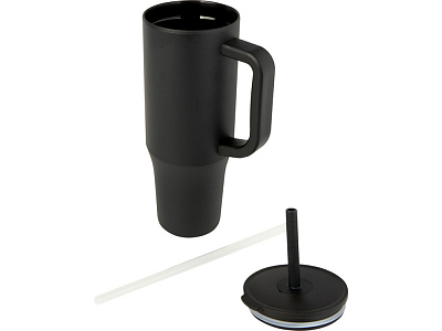 Герметичная термокружка Brady с силиконовой трубочкой, переработанная сталь, 900 мл