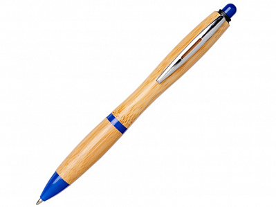 Ручка шариковая Nash из бамбука (Натуральный/ярко-синий)