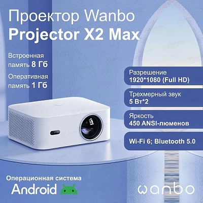 Портативный проектор Wanbo Projector X2 Max, темно-синий