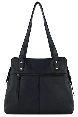 Сумка через плечо KLONDIKE RUSH «Zoe», натуральная кожа в черном цвете, 28 х 24 х 18 см