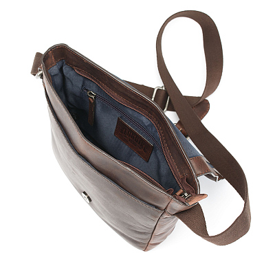 Сумка через плечо KLONDIKE DIGGER «Erin», натуральная кожа в темно-коричневом цвете, 26 x 24 х 6 см