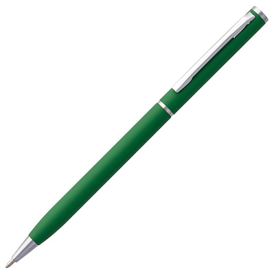 Ручка шариковая Hotel Chrome, ver.2, матовая зеленая (Зеленый)