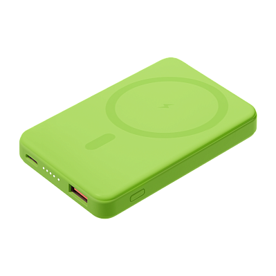 Внешний аккумулятор Largo PD 5000mAh с функцией беспроводной зарядки 15W  (Салатовый)