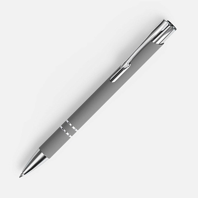 Ручка шариковая Keskus Soft Touch, серая (Серый)