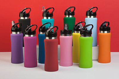 Бутылка для воды "Индиана" 600 мл, покрытие soft touch, синий