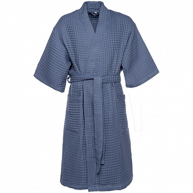 Халат вафельный мужской Boho Kimono  (Синий)