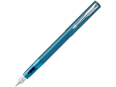 Перьевая ручка Parker Vector, F (Синий, серебристый)