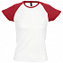 Футболка женская Milky 150, белая с красным - Фото 1