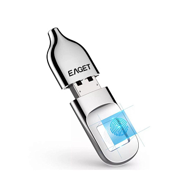 Флешка со сканером отпечатка пальца Style, Серебро матовое, 32Гб