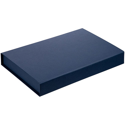Коробка Silk с ложементом под ежедневник 13x21 см и ручку, синяя (Синий)