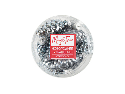 Набор новогодних украшений Шишки из стекла