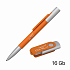Набор ручка "Clas" + флеш-карта "Vostok" 16 Гб в футляре, покрытие soft touch, оранжевый - Фото 2