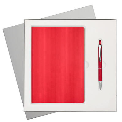 Подарочный набор Rain  (ежедневник, ручка) (Красный)