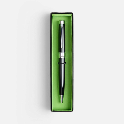 Ручка шариковая Broad Ring в футляре, глянцевая, черная