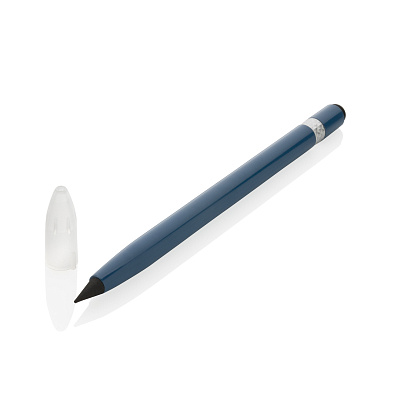 Алюминиевый вечный карандаш с ластиком и стилусом (Синий;)