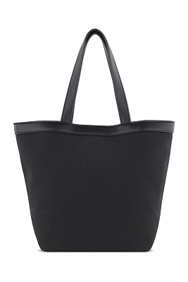 Сумка-тоут женская маленькая BUGATTI Elena, черная, канвас, полиуретан, 33 x 15,5 x 24 см