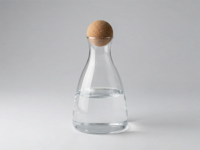 Кувшин с пробковой крышкой Beveri (Прозрачный, натуральный коричневый)