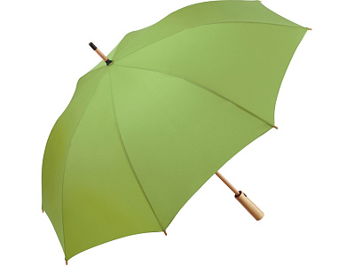 Бамбуковый зонт-трость Okobrella (Лайм, серый)