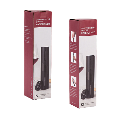 Штопор электрический "Кавист neo" с батареей, 500 mAh, черный