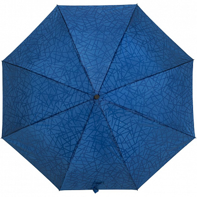Складной зонт Magic с проявляющимся рисунком  (Синий)