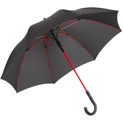 Зонт-трость с цветными спицами Color Style  с черной ручкой (Красный)