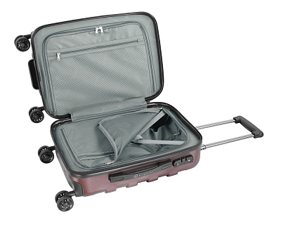 Чемодан BUGATTI Galatea, бордовый, поликарбонат / АБС-пластик, 36,5х24,5х56 см, 38 л