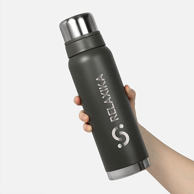 Термос Relaxika 1000 со стикерпаком, хаки