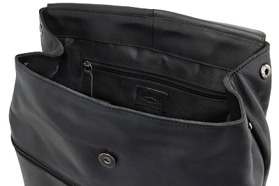 Рюкзак женский KLONDIKE GOLD «Miki», натуральная кожа в черном цвете, 39 х 32 х 14,5 см