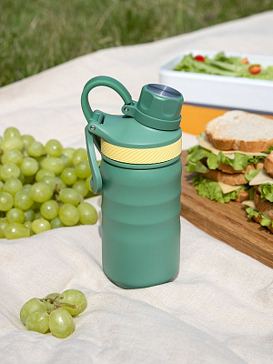 Термобутылка Fujisan 2.0 без логотипа, зеленая