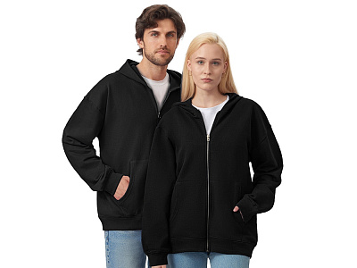 Толстовка оверсайз с капюшоном на молнии Monaco (Чёрный)